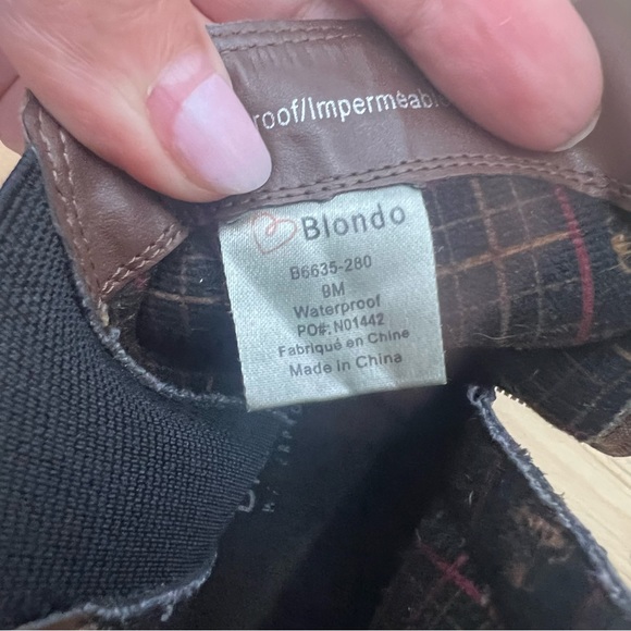 Blondo Ankle Boots Womens Sz 9M Chelsea Waterproof Heel Side Zip Leather Brown - Picture 7 of 9